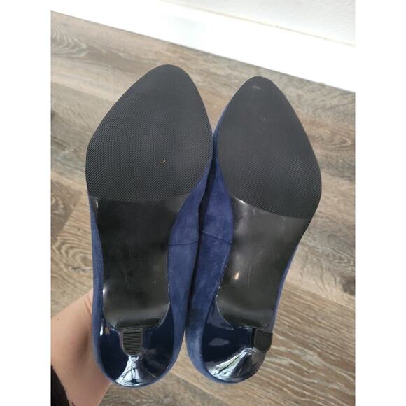 Trotters Women's Blue Suede Kitten Heels size 6WW Pumps #7 - Picture 5 of 6